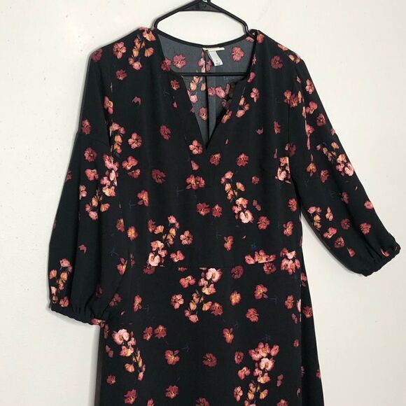 2/$20 A New Day Floral Crepe 3/4” Sleeve Dress - Picture 4 of 8